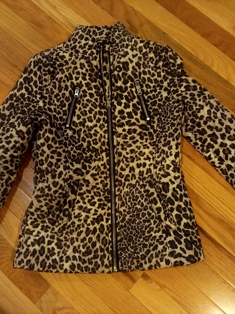 SO Leopard Print Zip-Up Bomber Jacket - Brown/Black